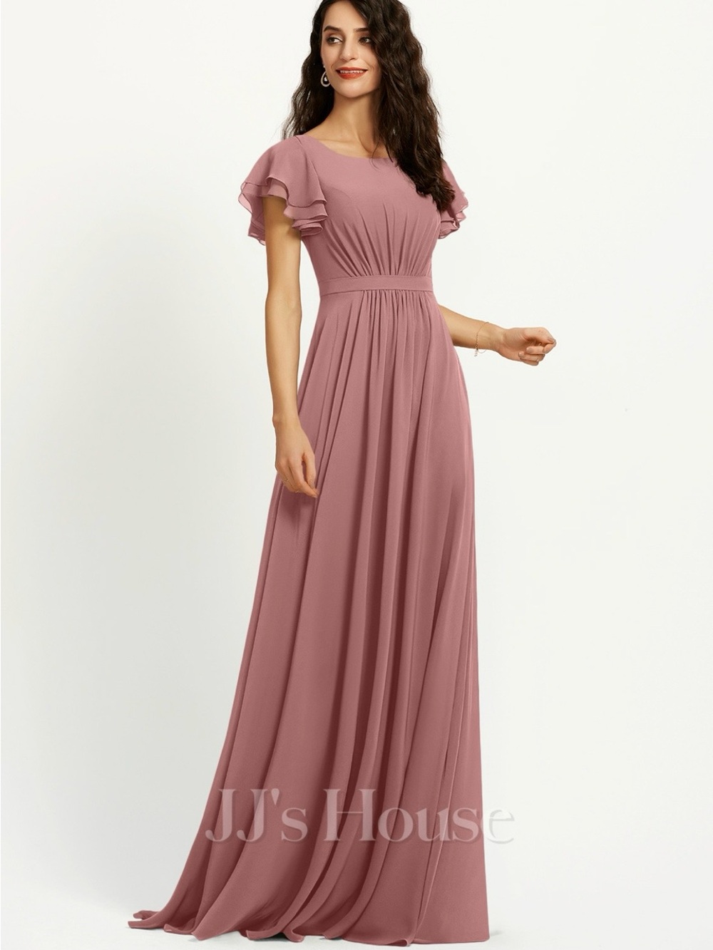 JJs House A-line Ruffle Chiffon Dress